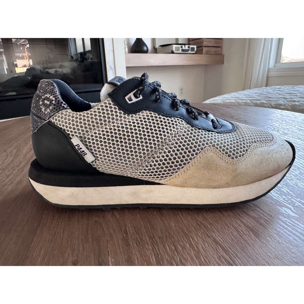 P448 John You Can Surf Later Sneakers EU 38 Mesh Suede Black Grey Made in Italy